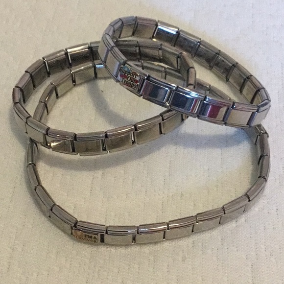 Single Stainless steel and enamel “Support our Troops Italian charms 9 mm. - Picture 3 of 3